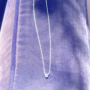 Tiffany & Co Elsa Peretti 16” silver with aquamarine pendant necklace.